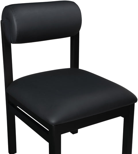 Marlow Black Vegan Leather Upholstered Dining Chair , 2-Piece (Style 2)