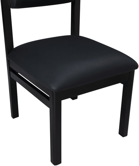 Marlow Black Vegan Leather Upholstered Dining Chair , 2-Piece (Style 2)