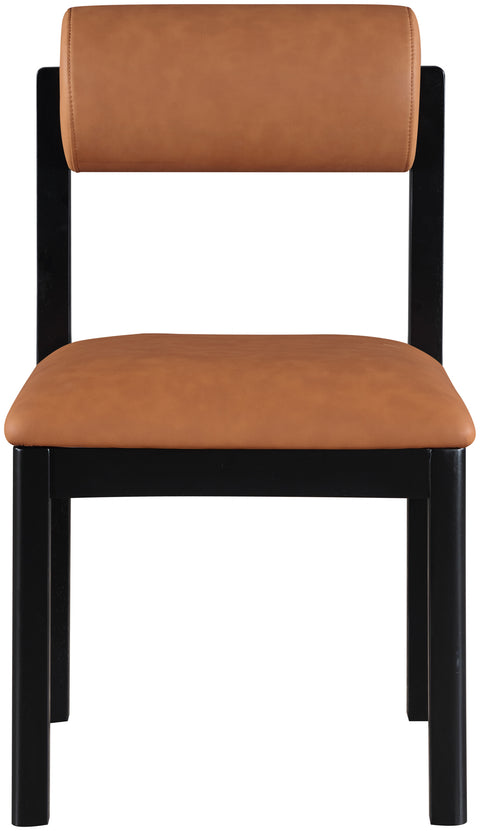 Marlow Cognac Vegan Leather Upholstered Dining Chair , 2-Piece (Style 2)