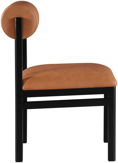 Marlow Cognac Vegan Leather Upholstered Dining Chair , 2-Piece (Style 2)