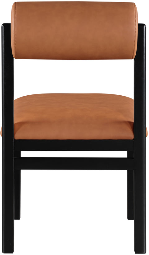 Marlow Cognac Vegan Leather Upholstered Dining Chair , 2-Piece (Style 2)