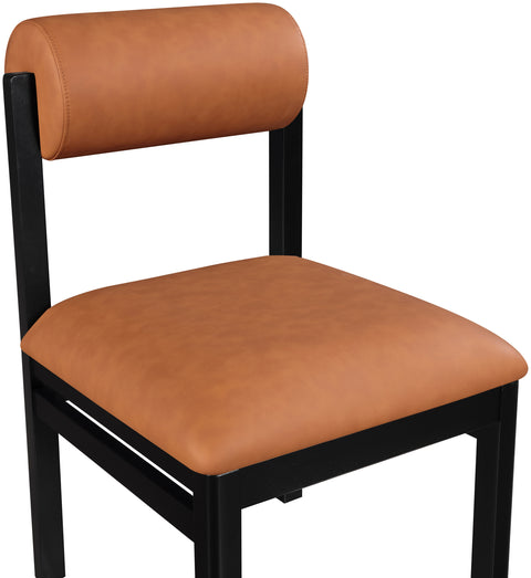 Marlow Cognac Vegan Leather Upholstered Dining Chair , 2-Piece (Style 2)