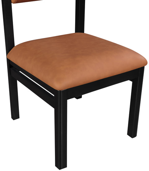 Marlow Cognac Vegan Leather Upholstered Dining Chair , 2-Piece (Style 2)