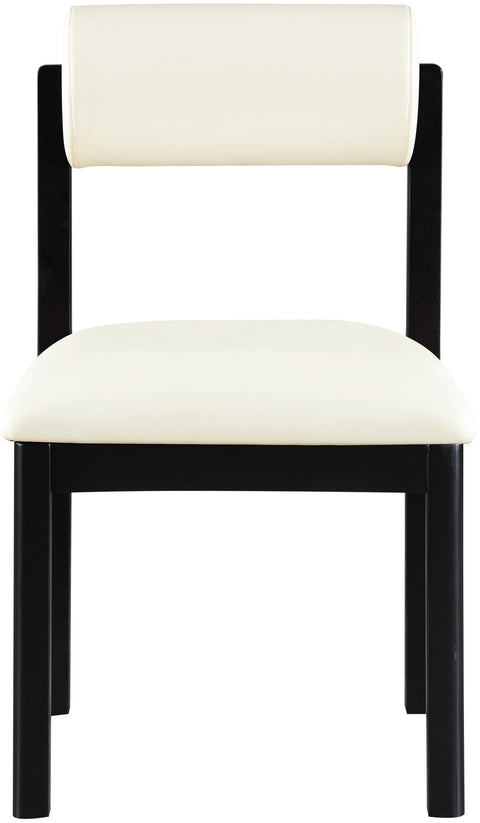 Marlow Cream Vegan Leather Upholstered Dining Chair , 2-Piece (Style 2)