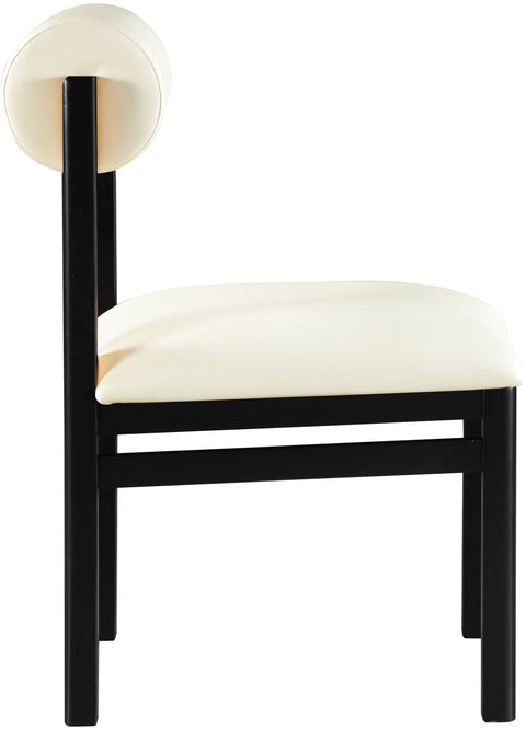 Marlow Cream Vegan Leather Upholstered Dining Chair , 2-Piece (Style 2)
