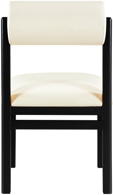 Marlow Cream Vegan Leather Upholstered Dining Chair , 2-Piece (Style 2)