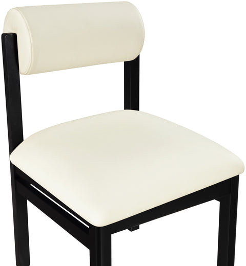 Marlow Cream Vegan Leather Upholstered Dining Chair , 2-Piece (Style 2)