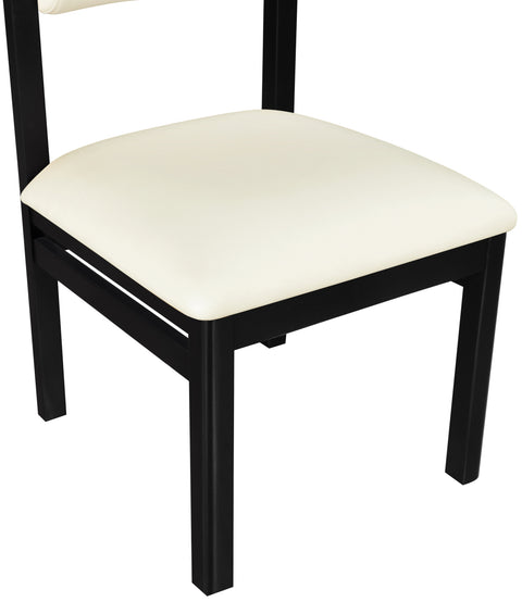 Marlow Cream Vegan Leather Upholstered Dining Chair , 2-Piece (Style 2)