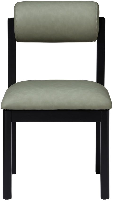 Marlow Green Vegan Leather Upholstered Dining Chair, 2-Piece