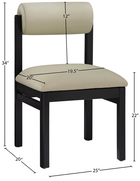 Marlow Taupe Vegan Leather Upholstered Dining Chair, 2-Piece