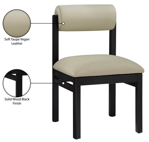 Marlow Taupe Vegan Leather Upholstered Dining Chair, 2-Piece