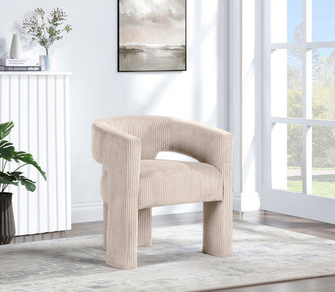 Noelle Beige Corduroy Upholstered Accent / Dining Chair, 1 Piece