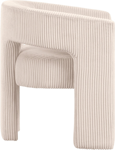 Noelle Beige Corduroy Upholstered Accent / Dining Chair, 1 Piece