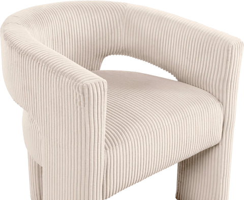 Noelle Beige Corduroy Upholstered Accent / Dining Chair, 1 Piece