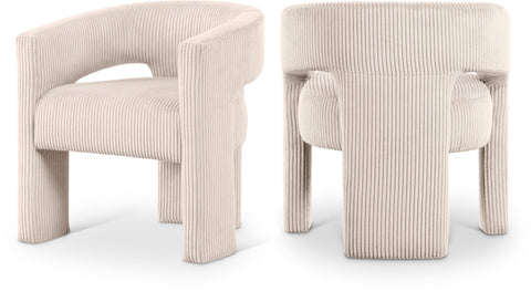 Noelle Beige Corduroy Upholstered Accent / Dining Chair, 1 Piece
