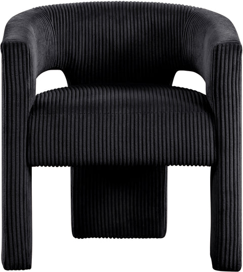 Noelle Black Corduroy Upholstered Accent / Dining Chair, 1 Piece