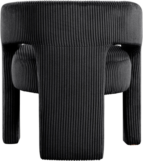 Noelle Black Corduroy Upholstered Accent / Dining Chair, 1 Piece