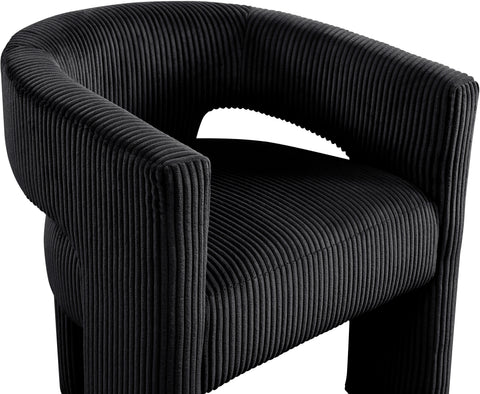 Noelle Black Corduroy Upholstered Accent / Dining Chair, 1 Piece