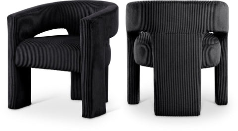 Noelle Black Corduroy Upholstered Accent / Dining Chair, 1 Piece