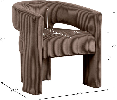 Noelle Brown Corduroy Upholstered Accent / Dining Chair, 1 Piece