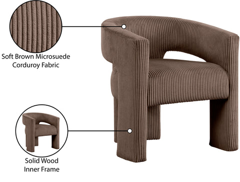 Noelle Brown Corduroy Upholstered Accent / Dining Chair, 1 Piece
