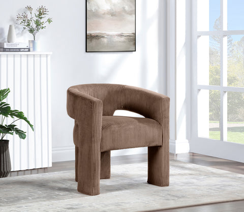 Noelle Brown Corduroy Upholstered Accent / Dining Chair, 1 Piece