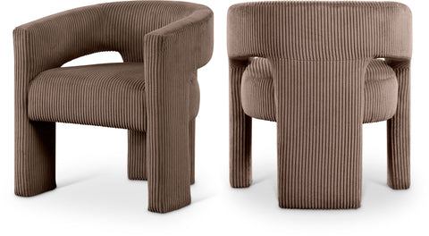Noelle Brown Corduroy Upholstered Accent / Dining Chair, 1 Piece
