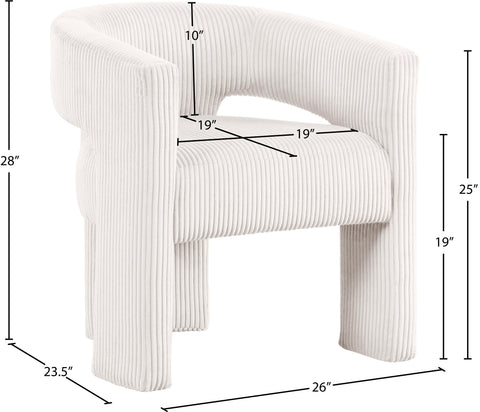 Noelle Cream Corduroy Upholstered Accent / Dining Chair, 1 Piece