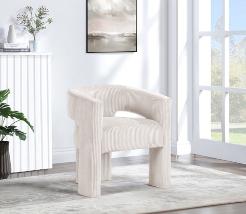 Noelle Cream Corduroy Upholstered Accent / Dining Chair, 1 Piece