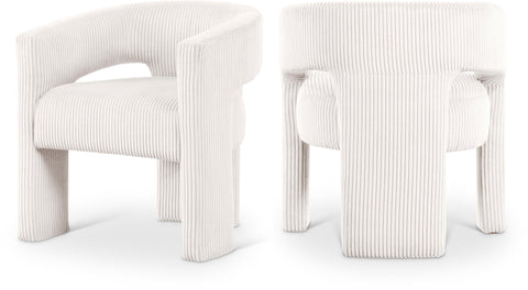 Noelle Cream Corduroy Upholstered Accent / Dining Chair, 1 Piece