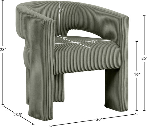Noelle Green Corduroy Upholstered Accent / Dining Chair, 1 Piece