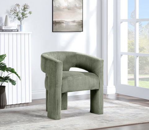 Noelle Green Corduroy Upholstered Accent / Dining Chair, 1 Piece