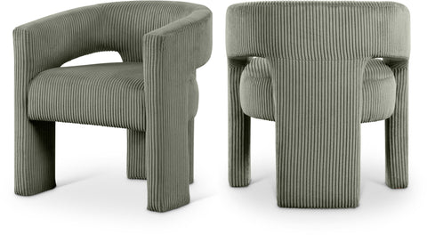 Noelle Green Corduroy Upholstered Accent / Dining Chair, 1 Piece