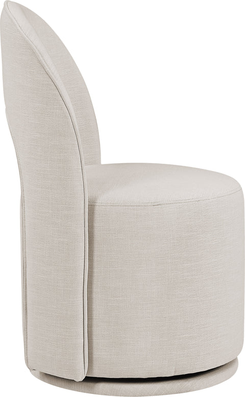 Orla Beige Linen Textured Performance Fabric Upholstered Dining Chair, 2-Piece