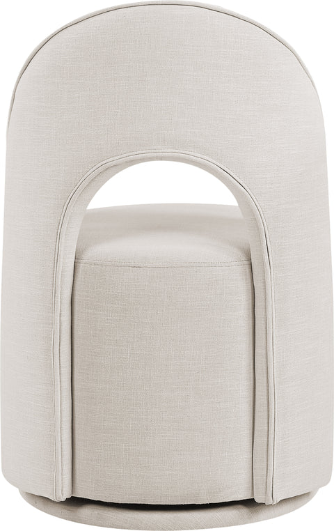 Orla Beige Linen Textured Performance Fabric Upholstered Dining Chair, 2-Piece
