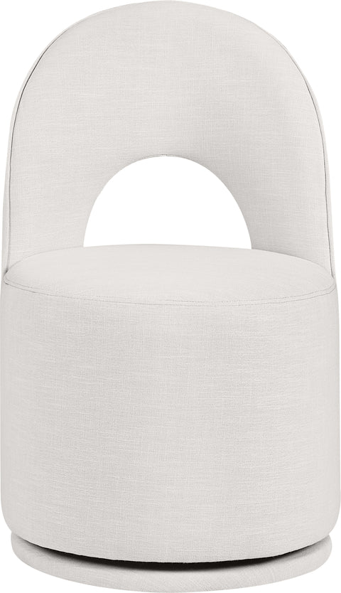 Orla Cream Linen Textured Performance Fabric Upholstered Dining Chair, 2-Piece