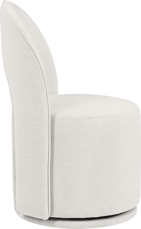 Orla Cream Linen Textured Performance Fabric Upholstered Dining Chair, 2-Piece
