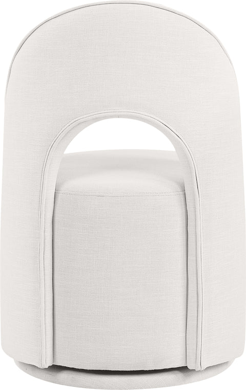Orla Cream Linen Textured Performance Fabric Upholstered Dining Chair, 2-Piece