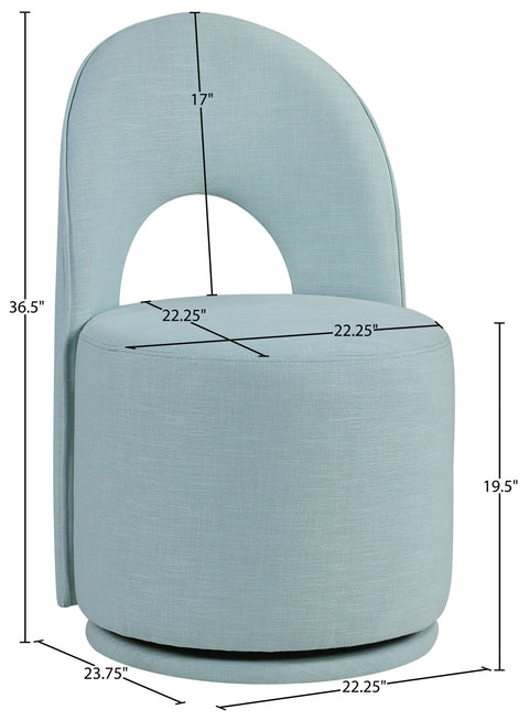 Orla Blue Light Linen Textured Performance Fabric Upholstered Dining Chair Light Blue , 2-Piece