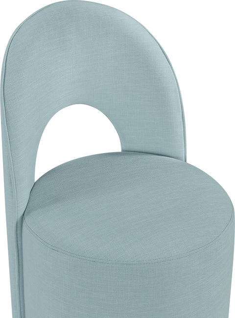 Orla Blue Light Linen Textured Performance Fabric Upholstered Dining Chair Light Blue , 2-Piece
