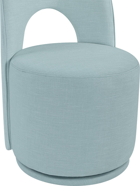 Orla Blue Light Linen Textured Performance Fabric Upholstered Dining Chair Light Blue , 2-Piece