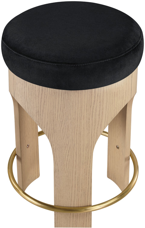 Prescott Black Velvet Upholstered Counter Stool , 1 Piece (Style 1)