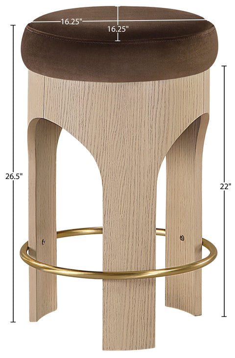 Nova Velvet Upholstered Counter Stool, 1 Piece
