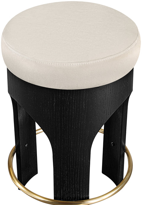 Prescott Cream Velvet Upholstered Counter Stool , 1 Piece (Style 2)