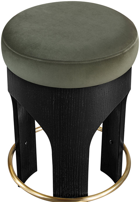 Prescott Green Velvet Upholstered Counter Stool , 1 Piece (Style 1)