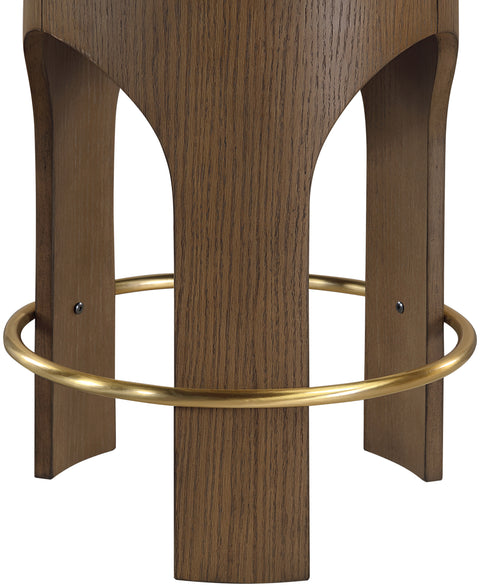 Prescott Beige Velvet Upholstered Counter Stool , 1 Piece (Style 2)