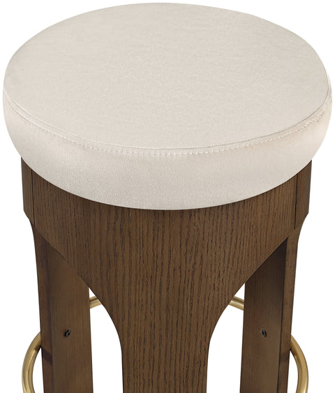 Prescott Cream Velvet Upholstered Counter Stool , 1 Piece (Style 3)