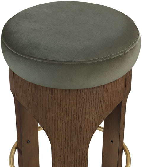 Prescott Green Velvet Upholstered Counter Stool , 1 Piece (Style 2)