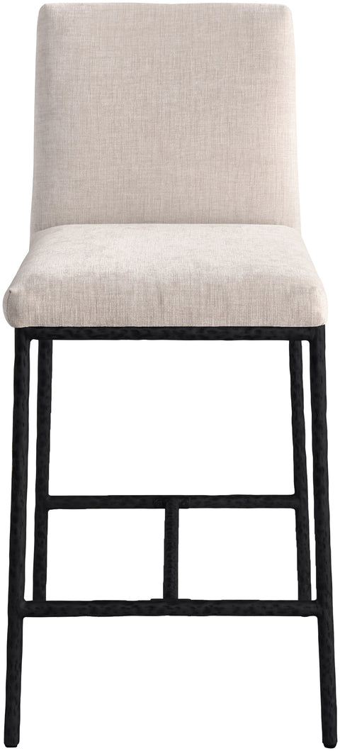 Florence Beige Chenille Fabric Upholstered Counter Stool , 2-Piece (Style 1)