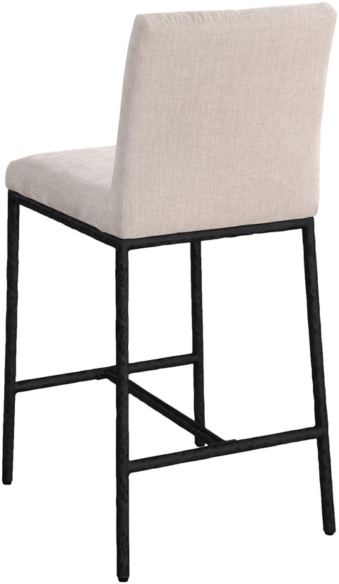 Florence Beige Chenille Fabric Upholstered Counter Stool , 2-Piece (Style 1)